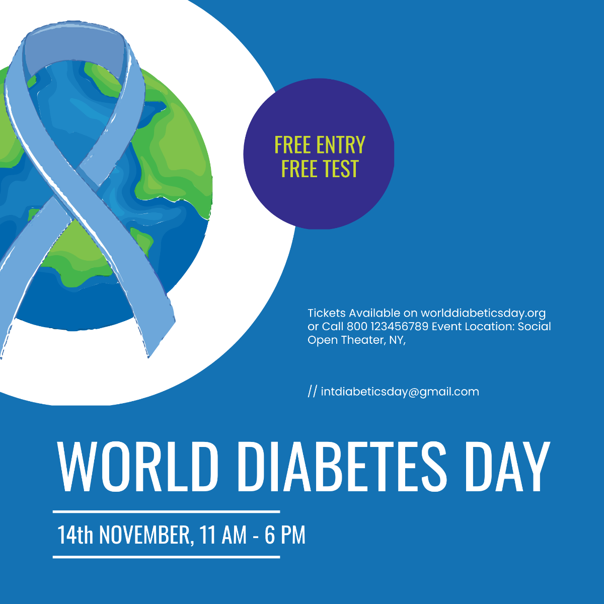 Free World Diabetes Day Instagram Post Template