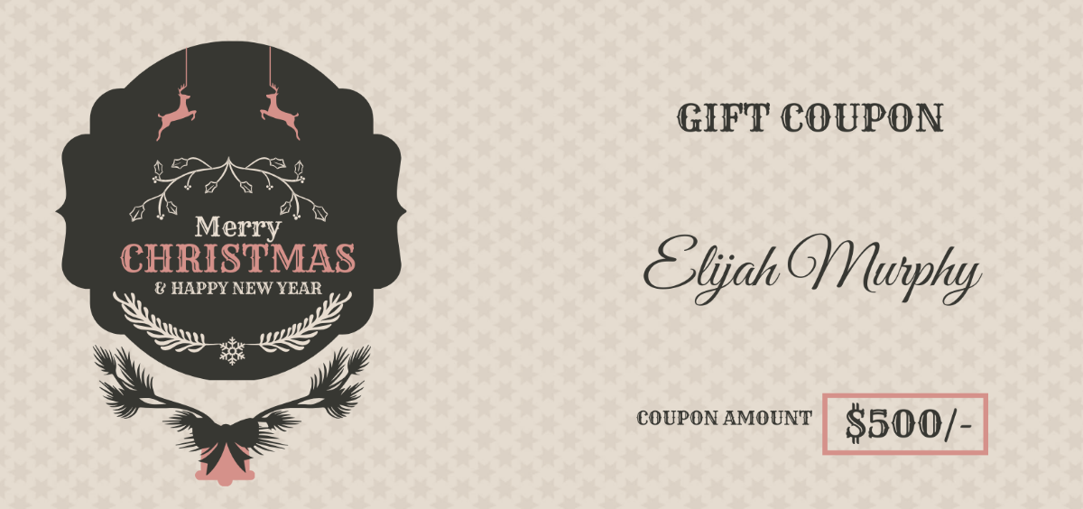 Vintage Christmas Gift Coupon Template - Edit Online & Download