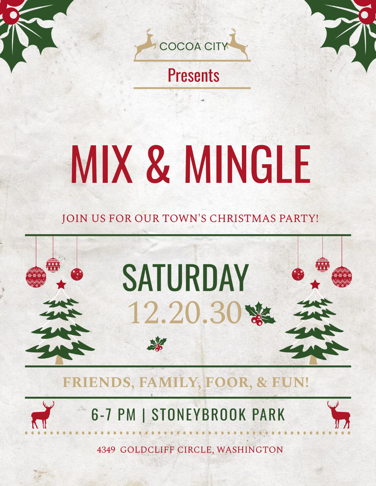 Christmas Event Party Flyer Template - Edit Online & Download