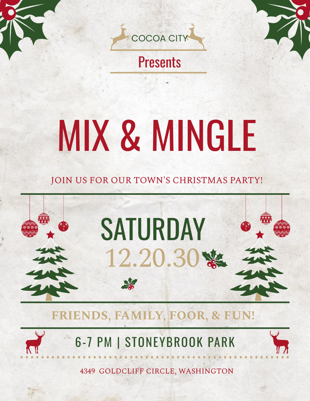 Christmas Event Party Flyer Template