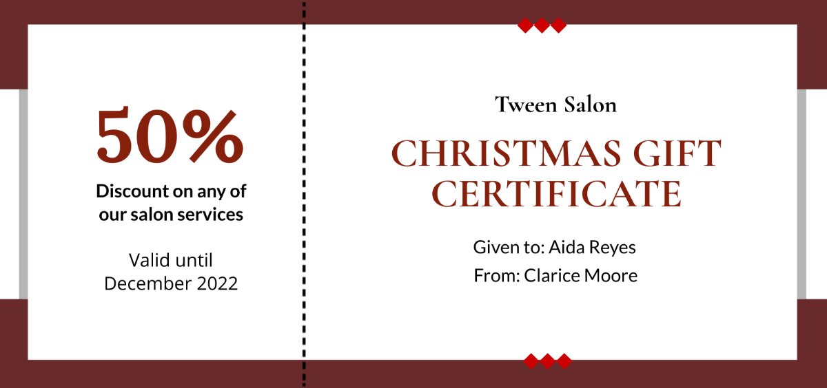 Simple Christmas Gift Certificate