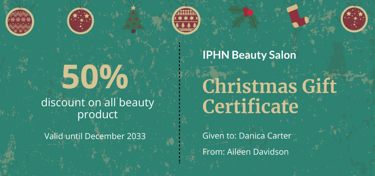 Creative Christmas Gift Certificate