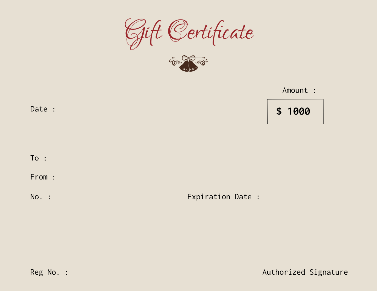 Vintage Christmas Gift Certificate Template