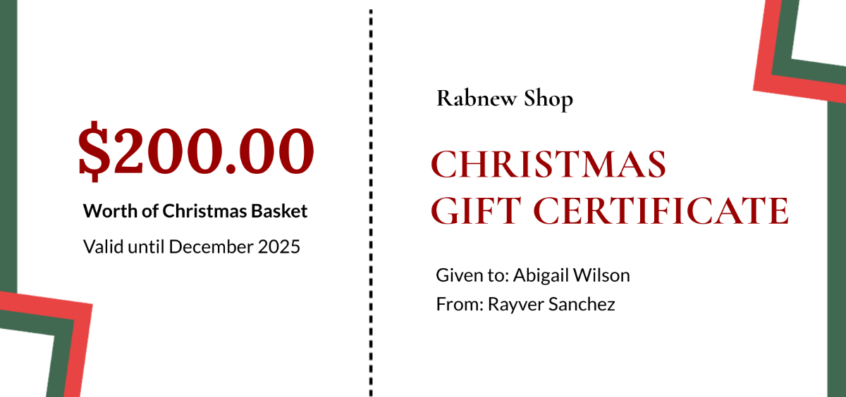 Blank Christmas Gift Certificate Template - Edit Online & Download