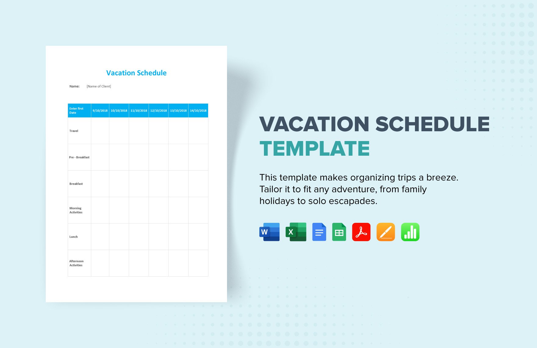Vacation Schedule Template