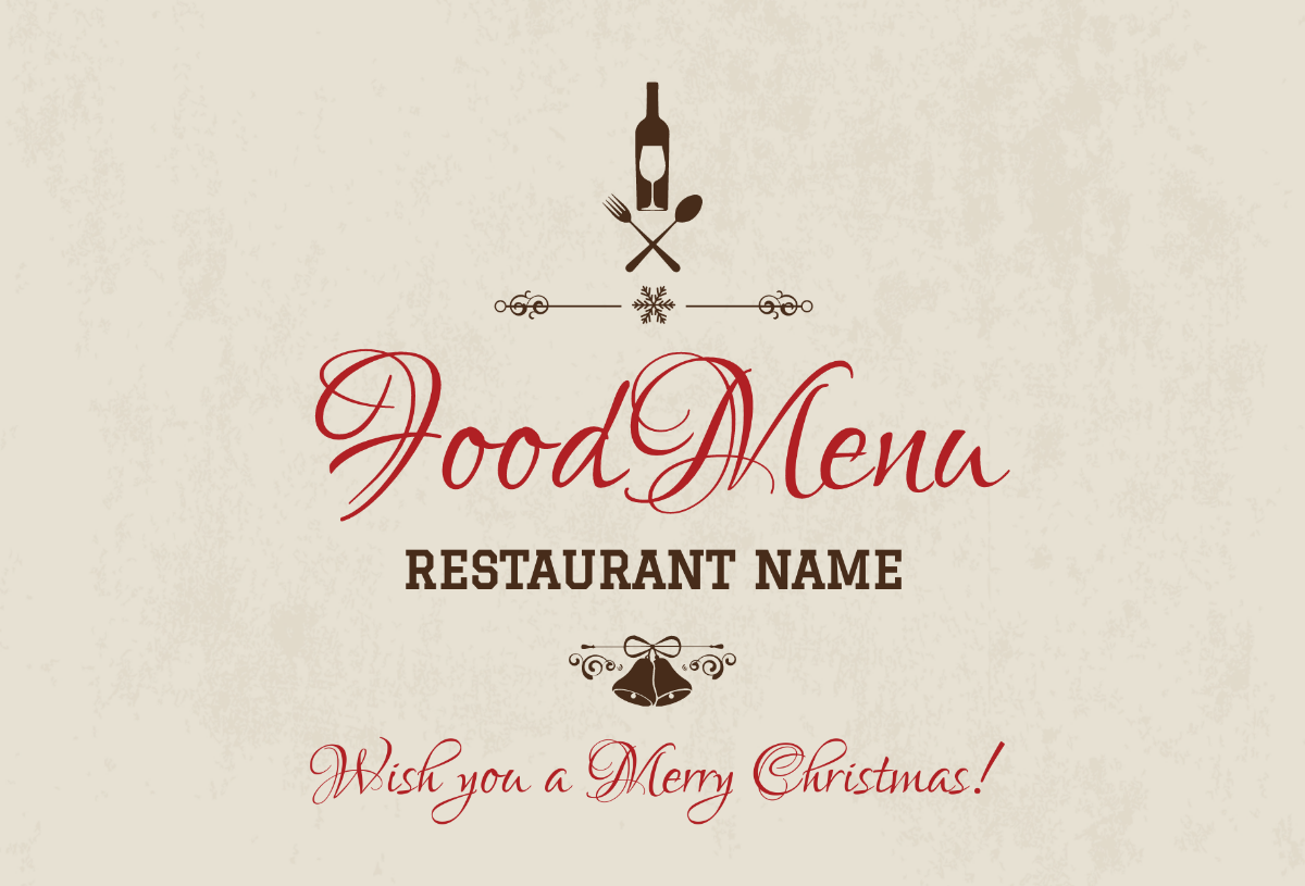 Christmas Restaurant Greeting Card Template