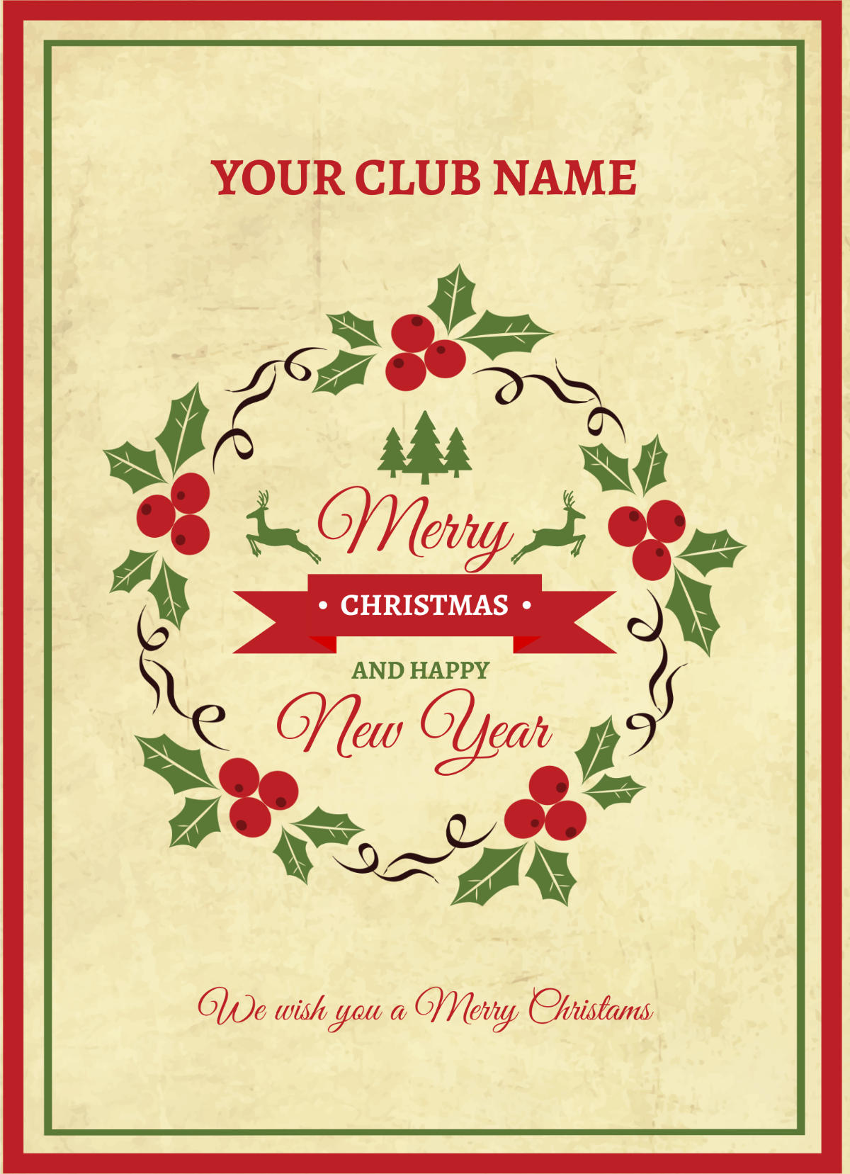 Simple Christmas Greeting Card Template