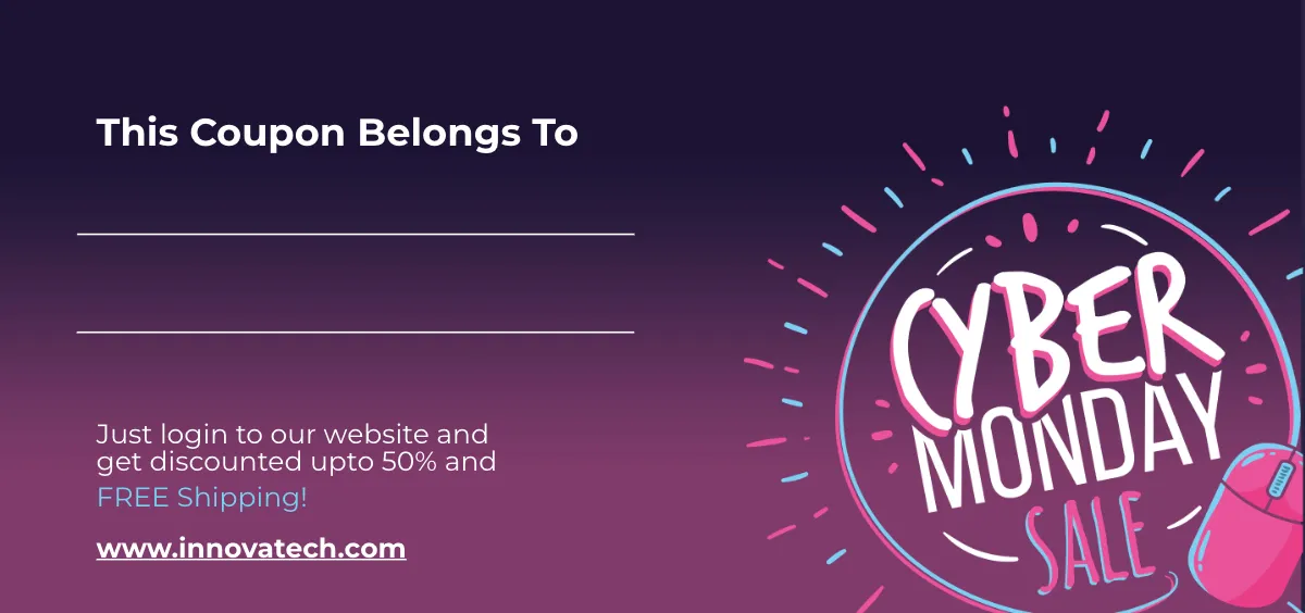 Free Cyber Monday Coupon Template to Edit Online