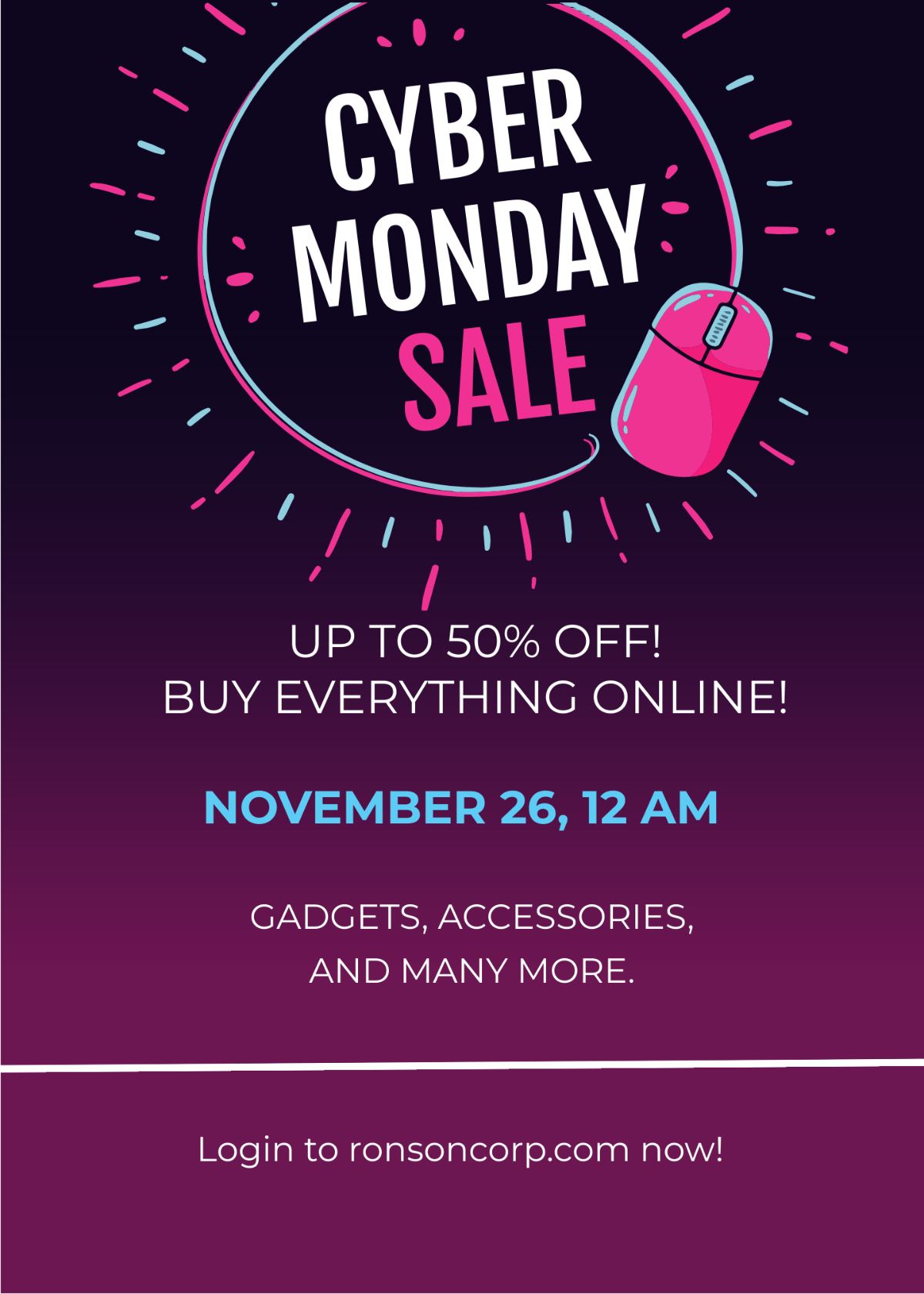 Cyber Monday Shopping Invitation Template - Edit Online & Download