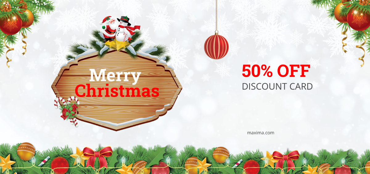 Free Christmas Discount Coupon Card Template
