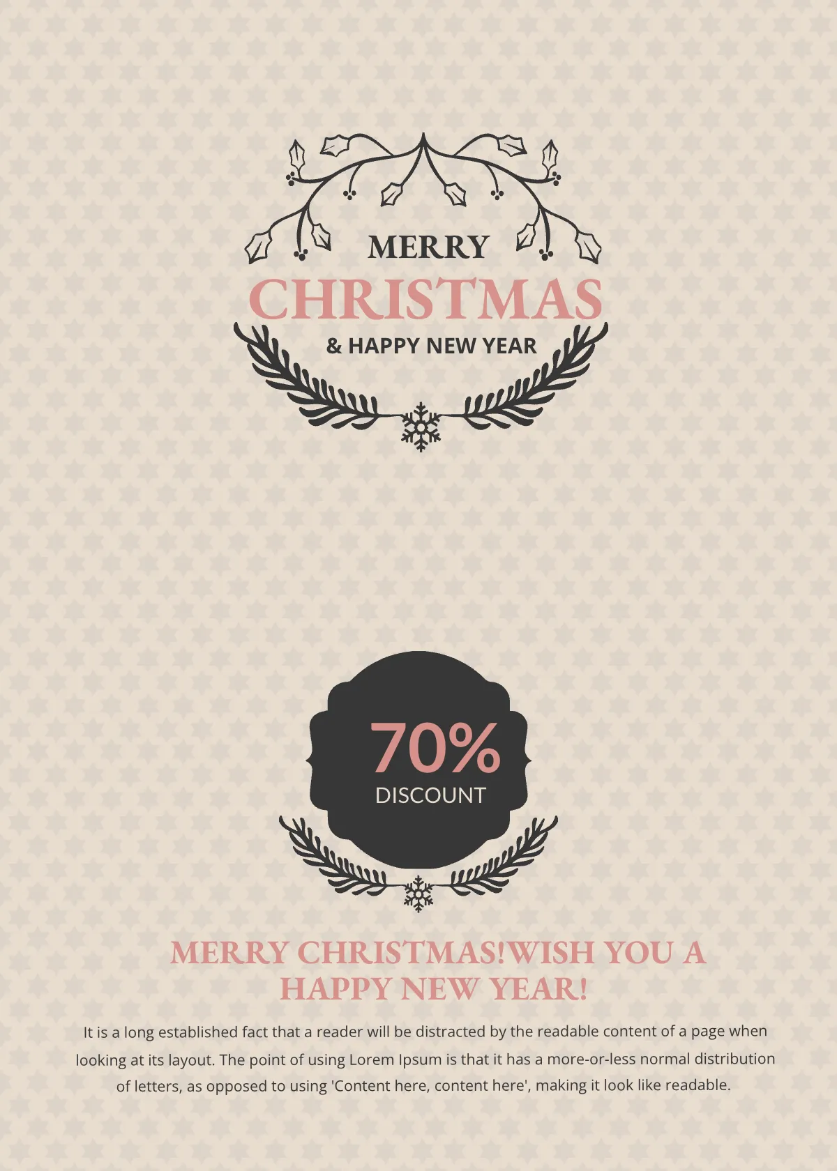 Free Christmas Discount Thank You Card Template to Edit Online