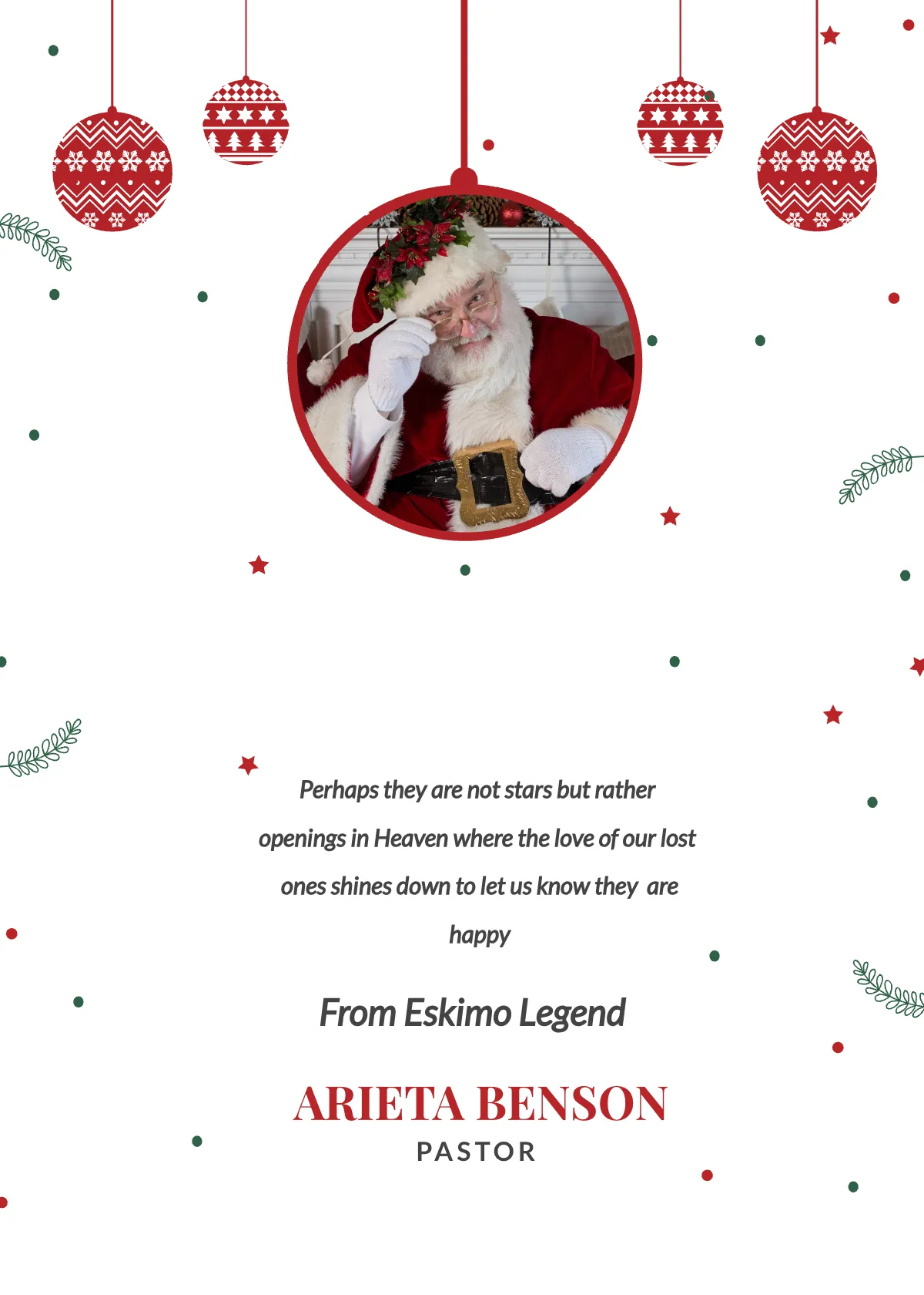 Free Christmas Bonus Thank You Card Template to Edit Online