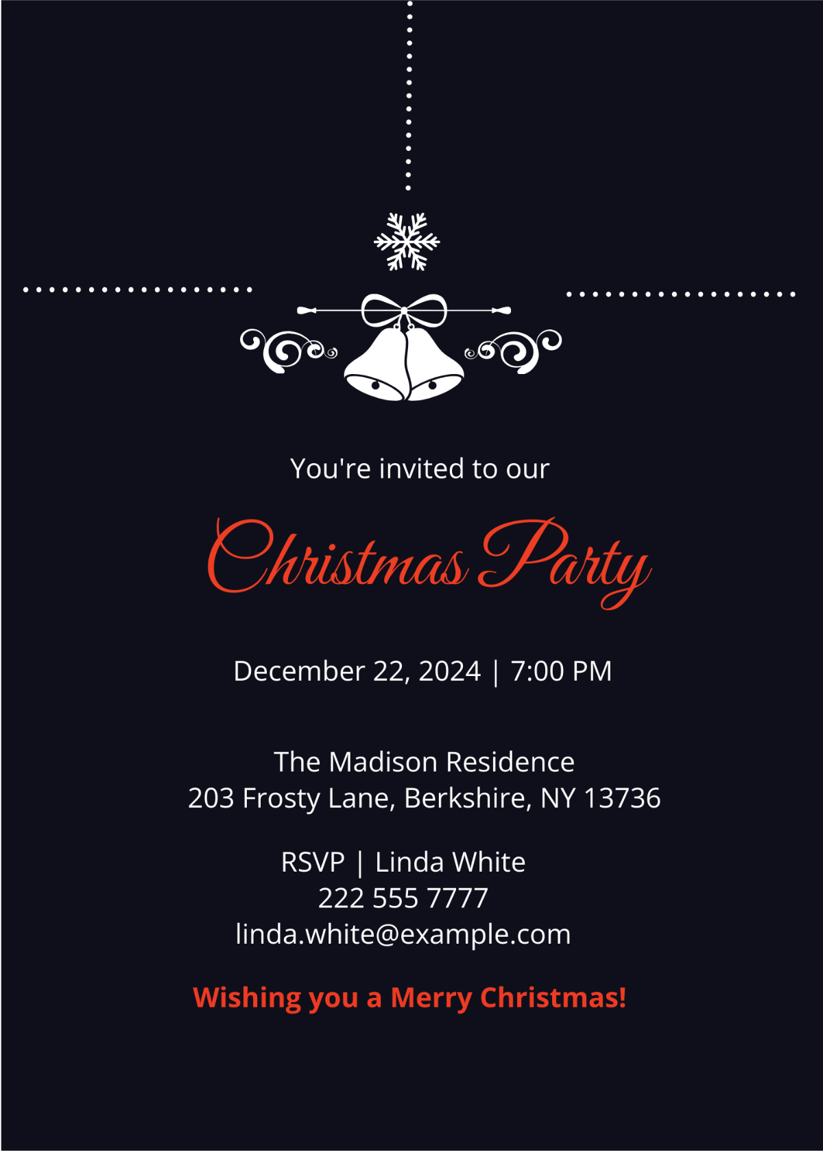 Modern Christmas Invitation Template - Edit Online & Download