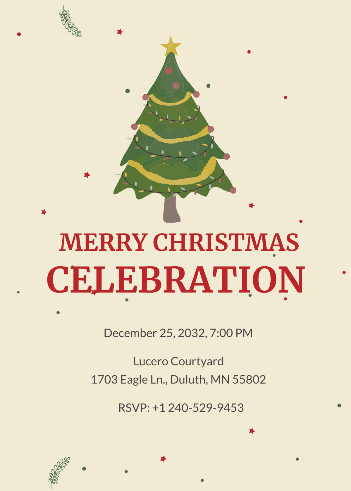 Elegant Merry Christmas Invitation