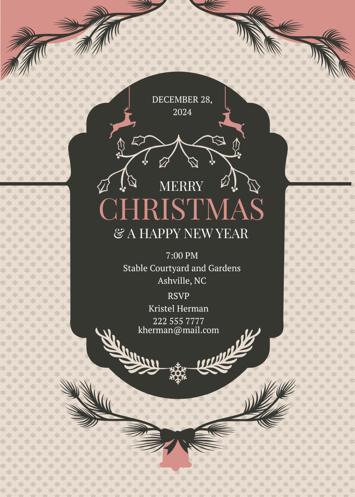 Merry Christmas and New Year Invitation Template - Edit Online & Download