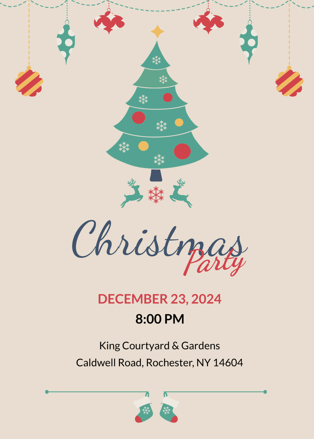 Modern Christmas Party Invitation Template