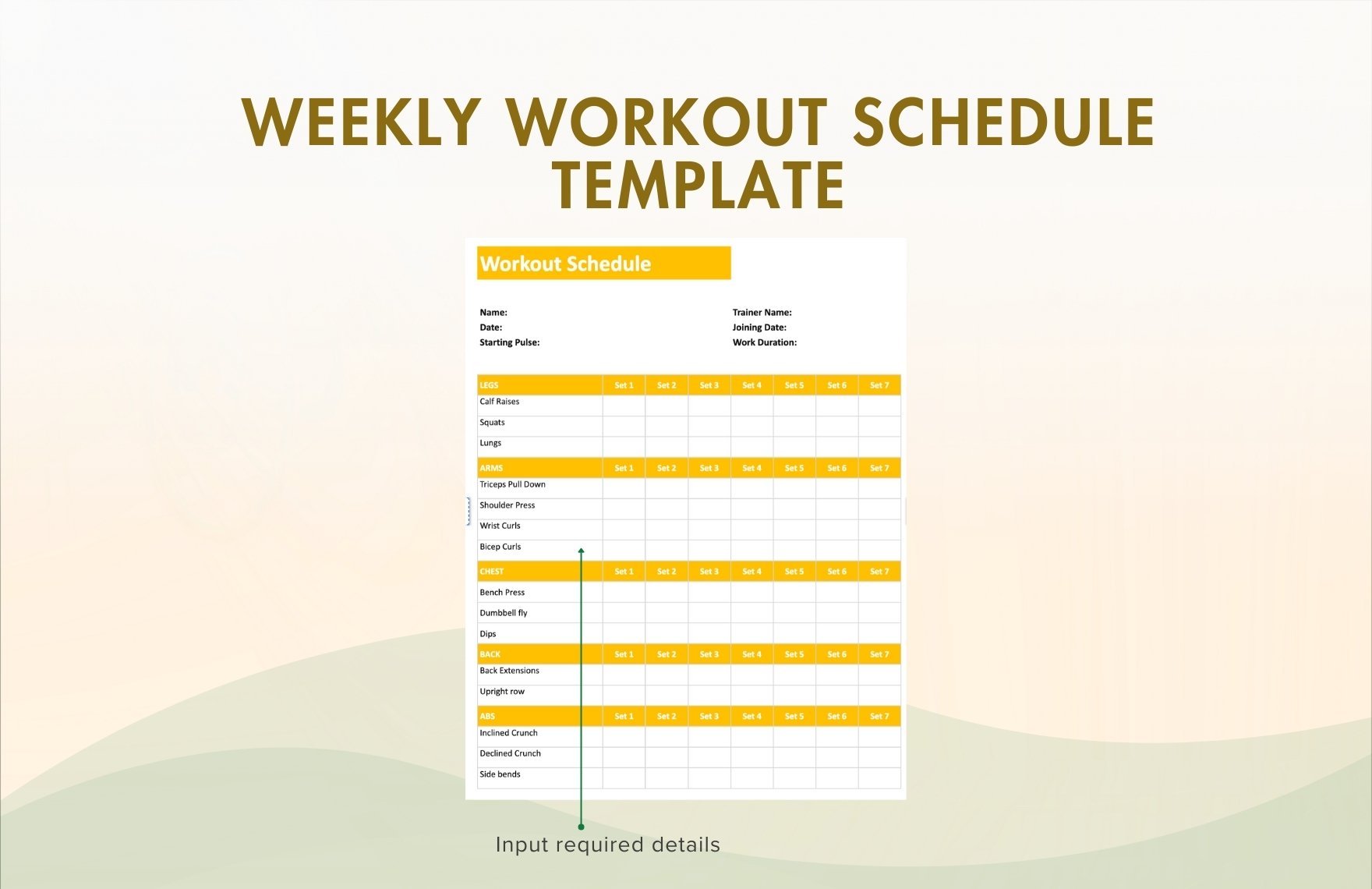 Weekly Workout Schedule Template