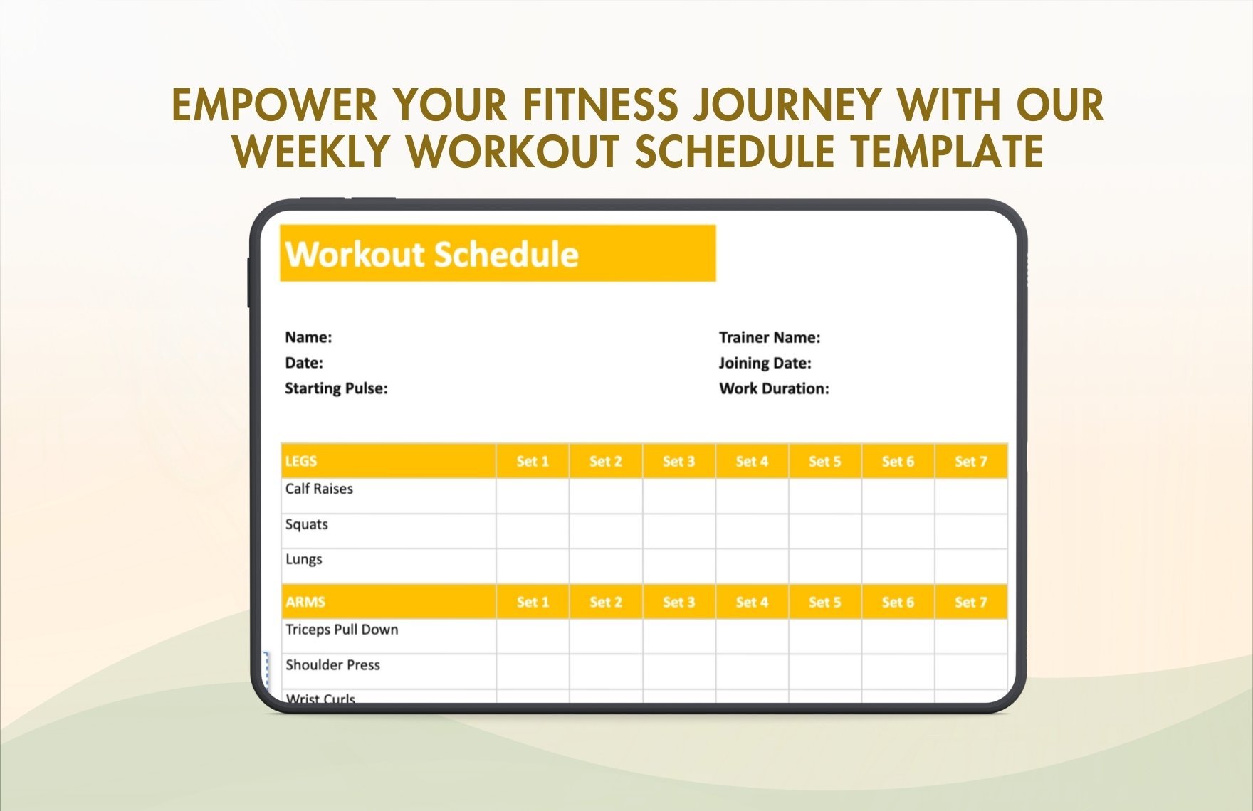 Weekly Workout Schedule Template