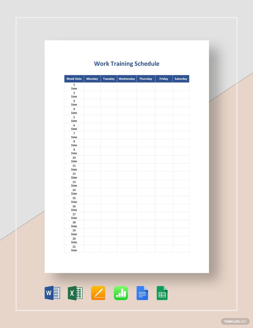 Work Training Schedule