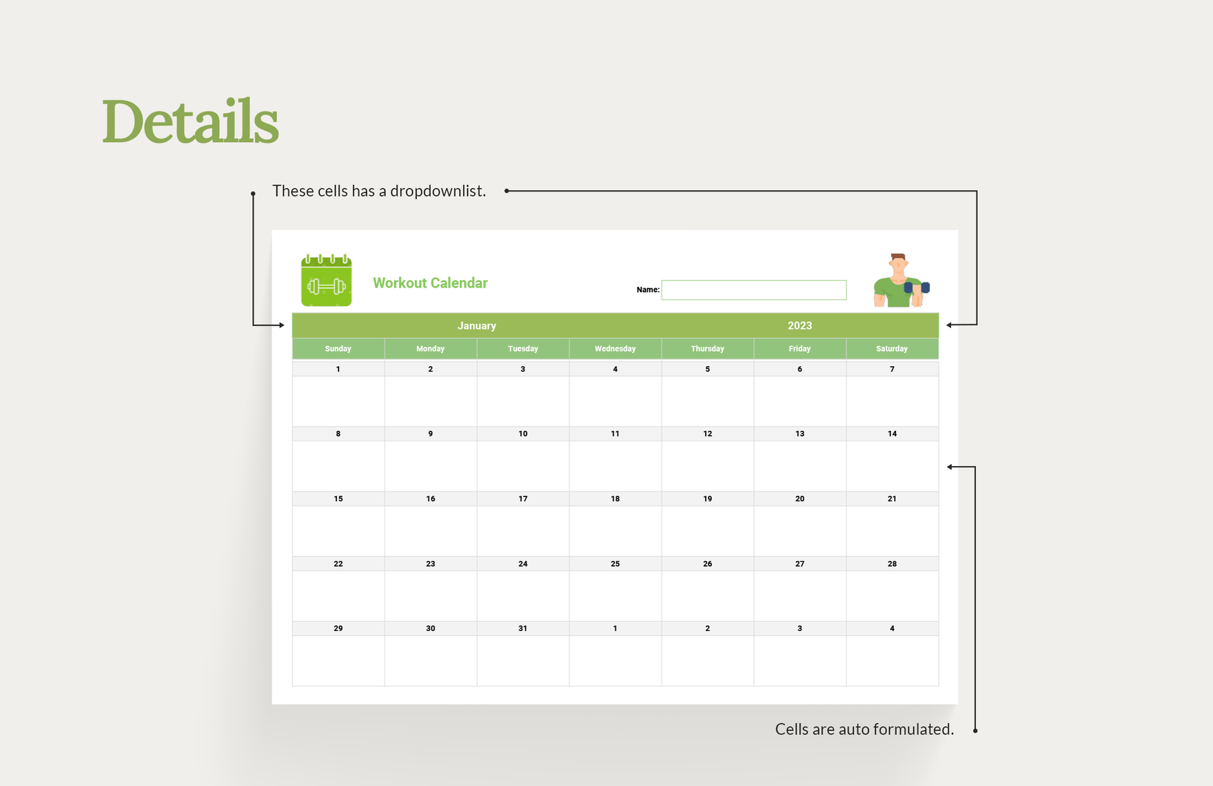 Workout Calendar Template - Download in Word, Google Docs, Excel ...