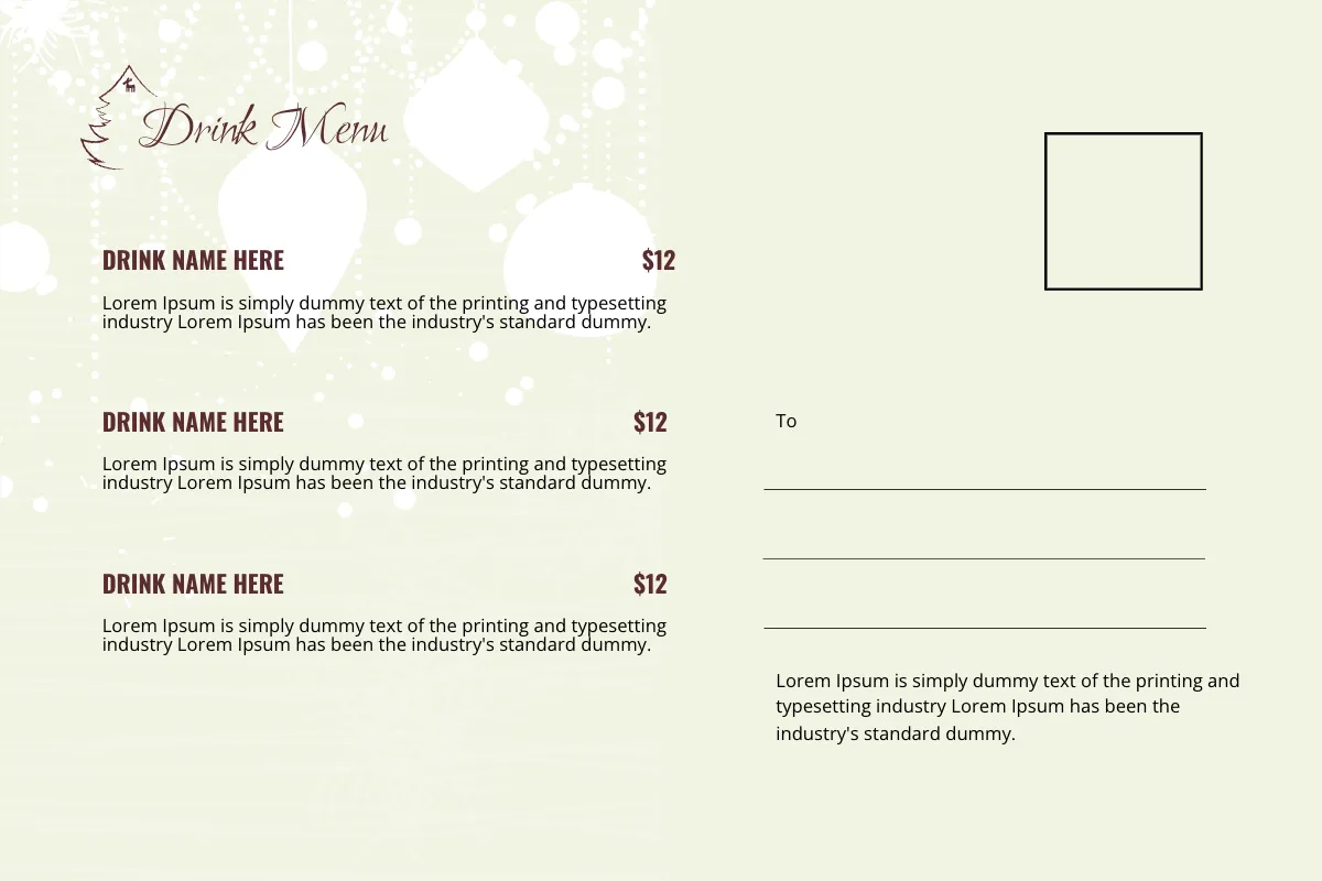 Free Christmas Party Postcard Template to Edit Online