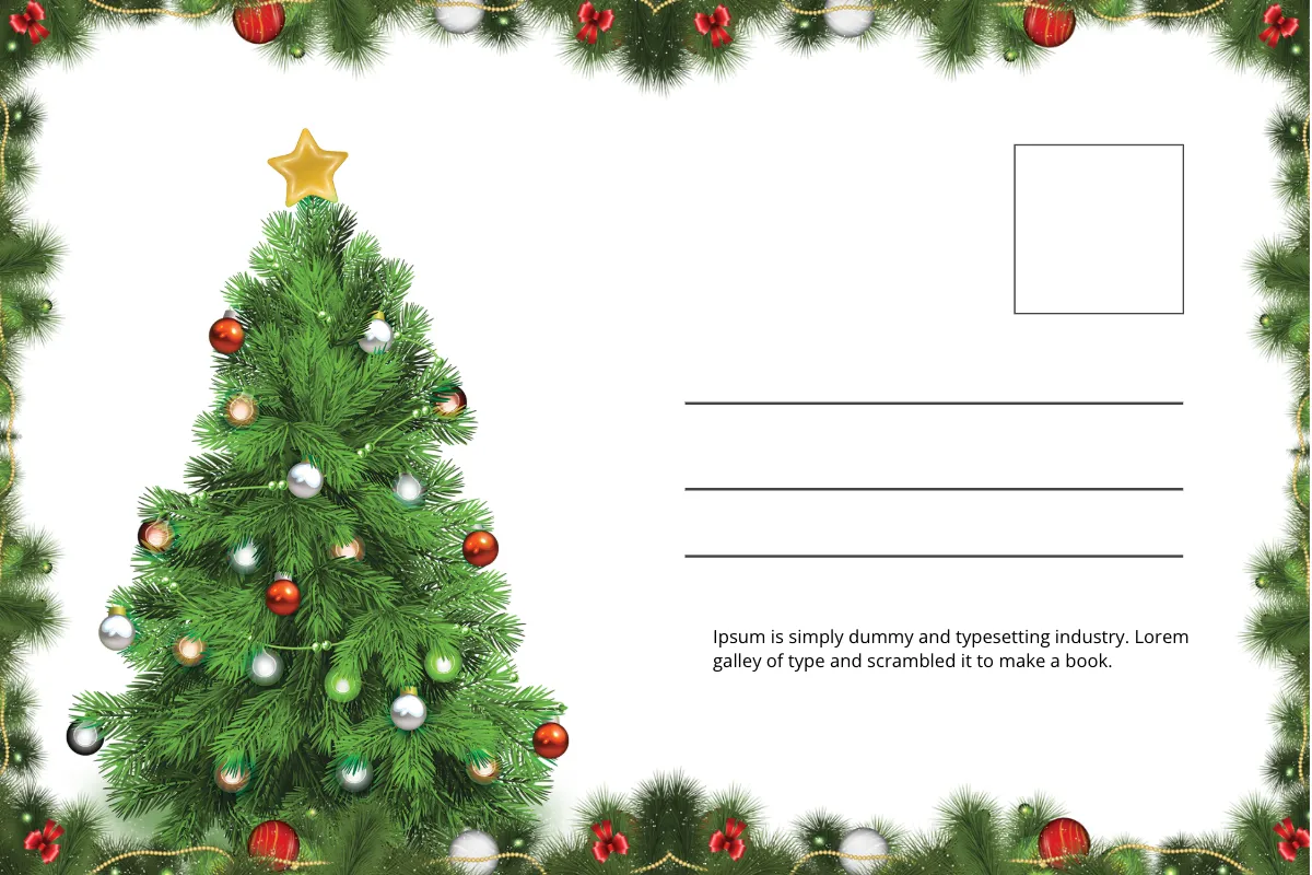 Free Snowflake Christmas Postcard Template to Edit Online