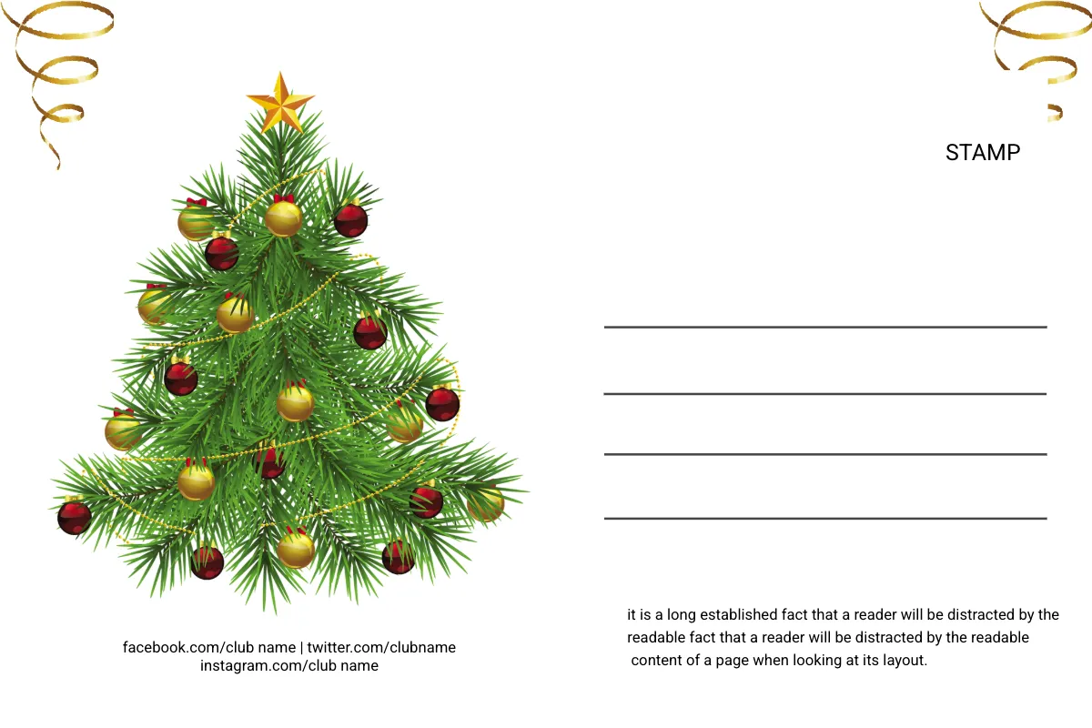 Free Modern Christmas Postcard Template to Edit Online