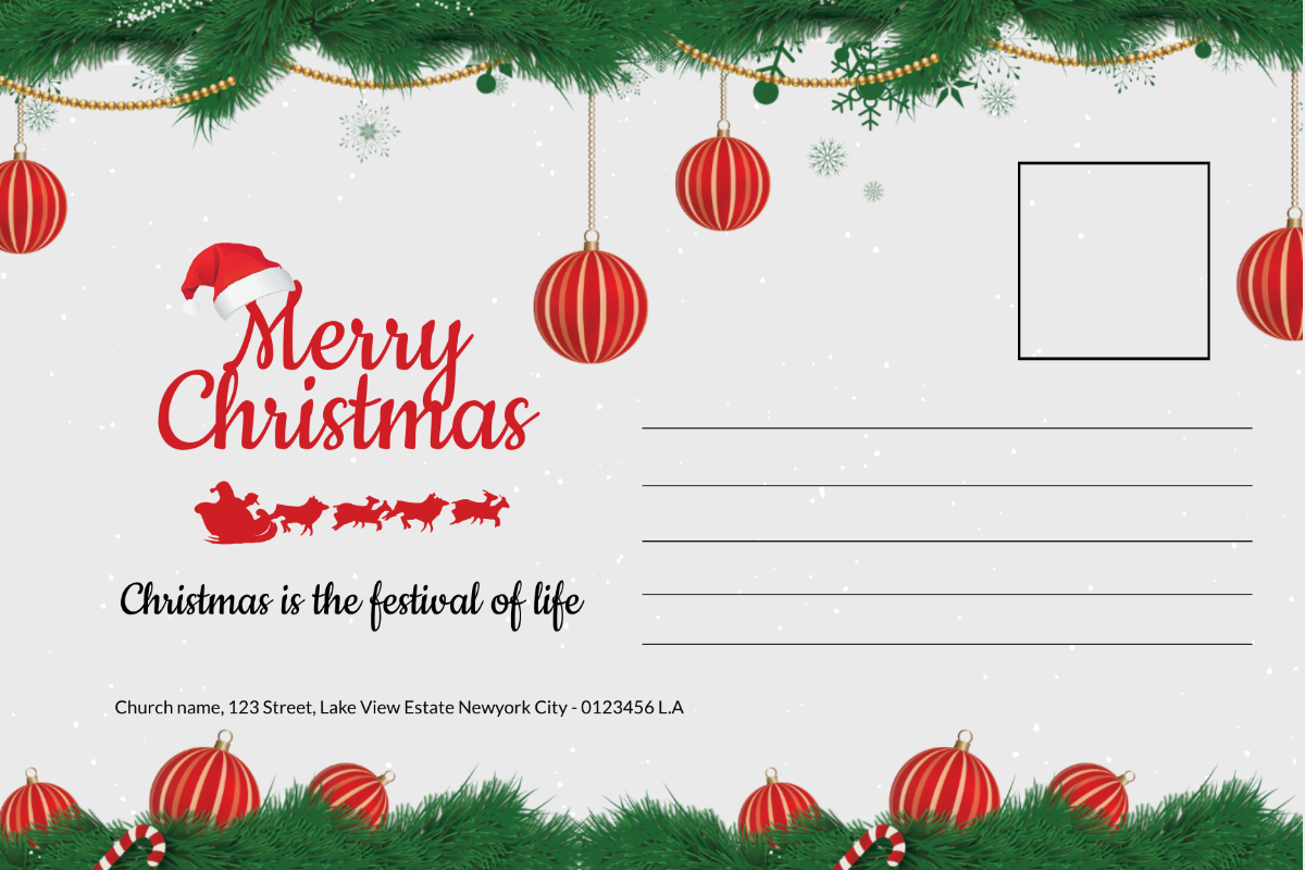 Christmas Family Postcard Template - Edit Online & Download