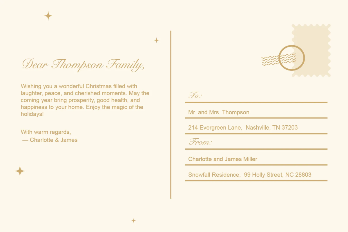 Free Elegant Merry Christmas Postcard Template to Edit Online Free Elegant Merry Christmas Postcard Template to Edit Online