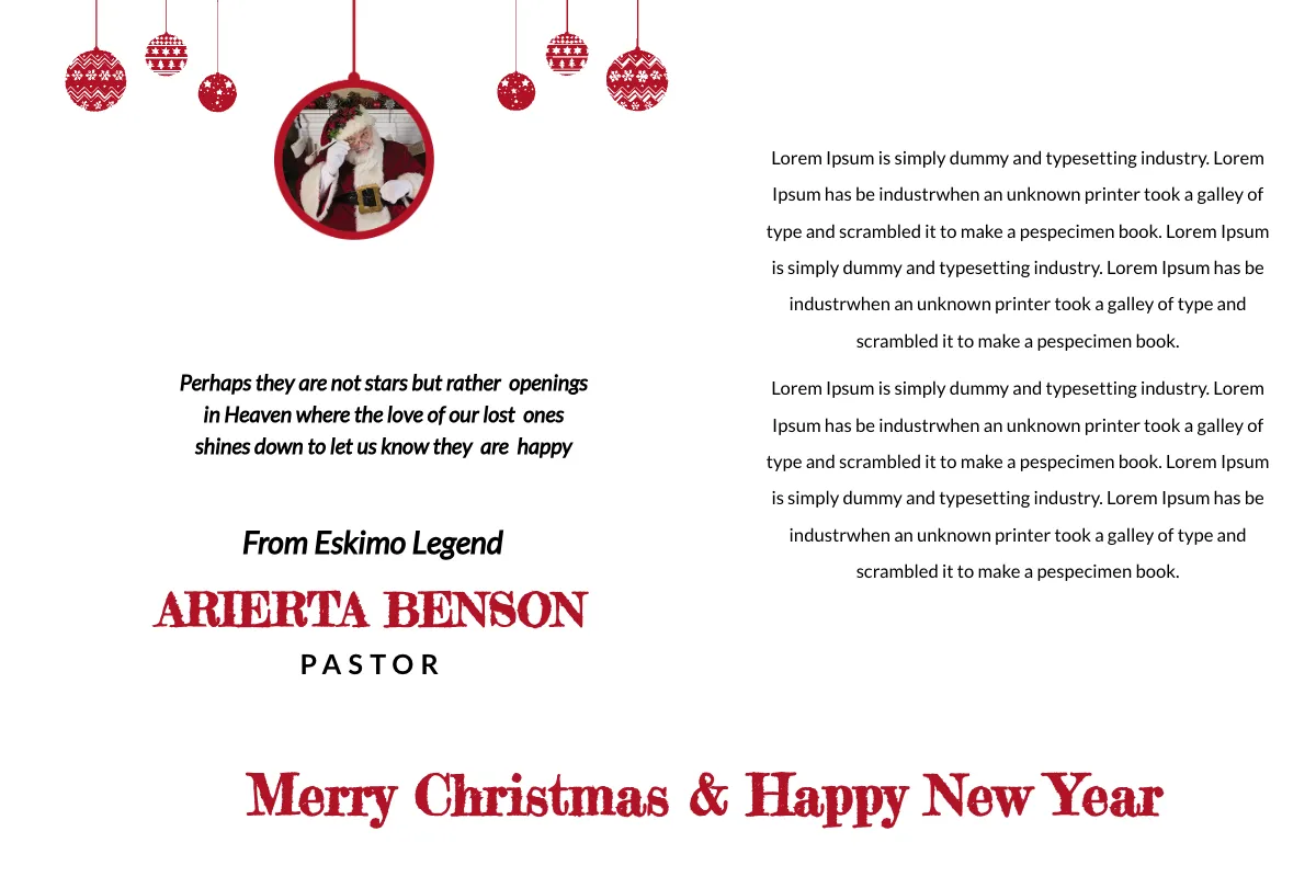 Free Christmas and New Year Postcard Template to Edit Online