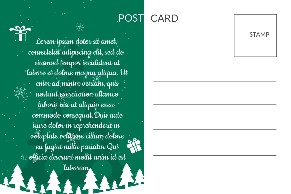 Free Blank Christmas Postcard Template to Edit Online