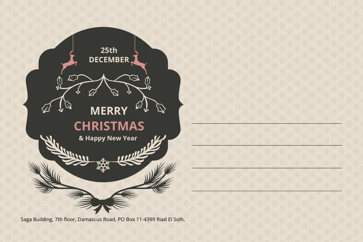 Free Transparent Christmas Postcard Template to Edit Online