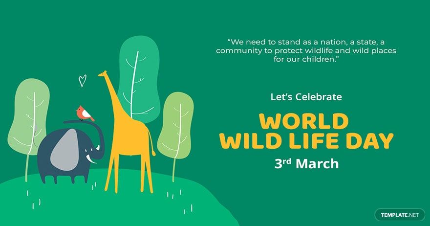Free World Wild Life Day Facebook Post Template in PSD