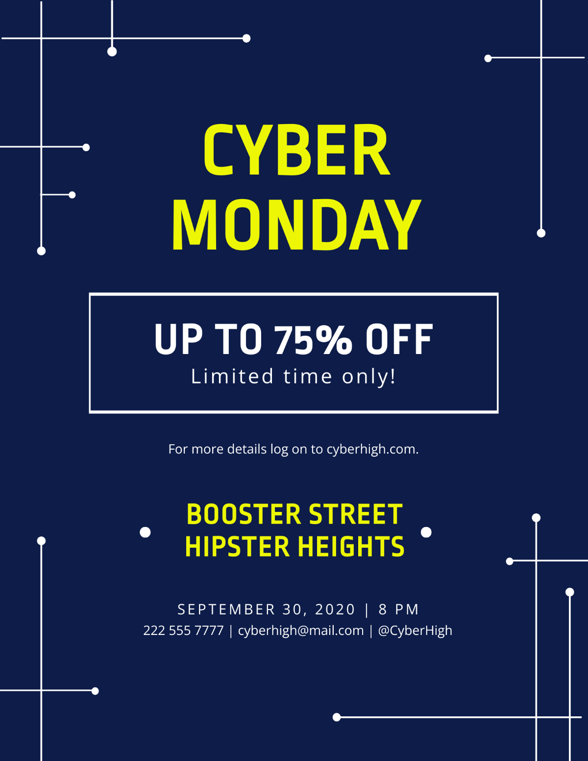 Cyber Monday Discount Flyer