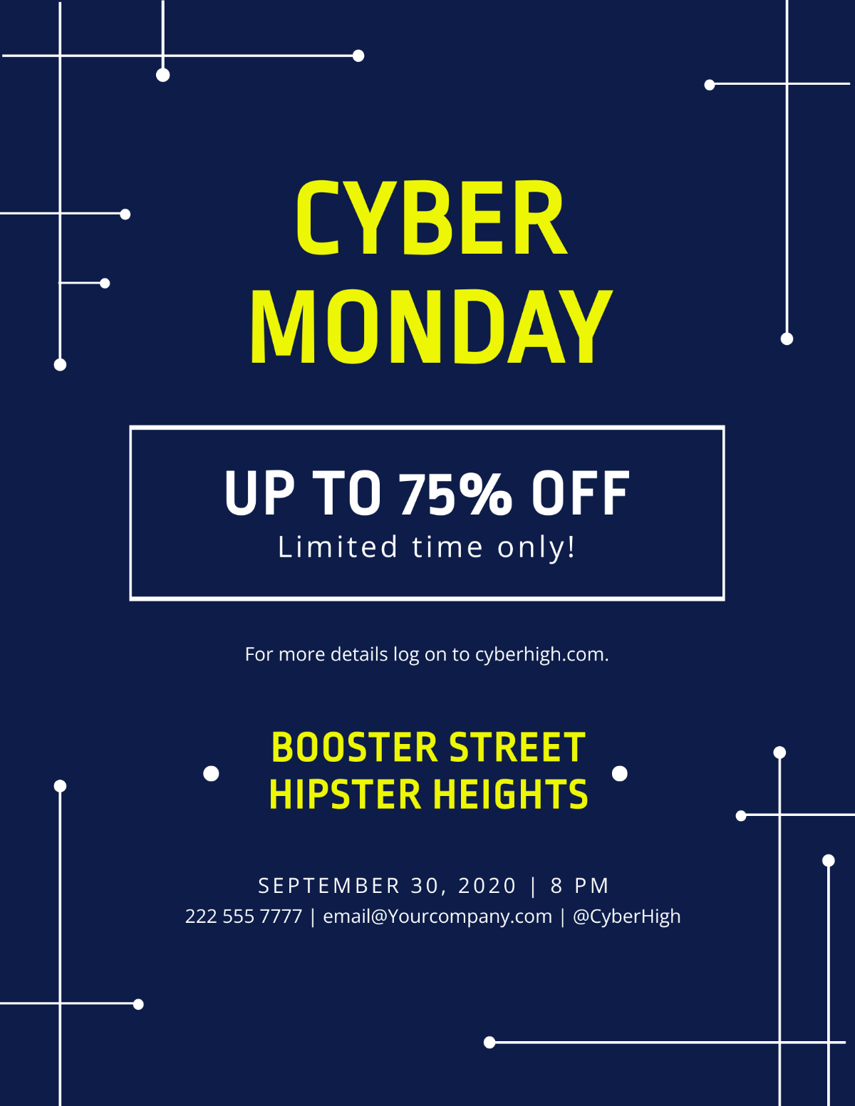Cyber Monday Discount Flyer Template