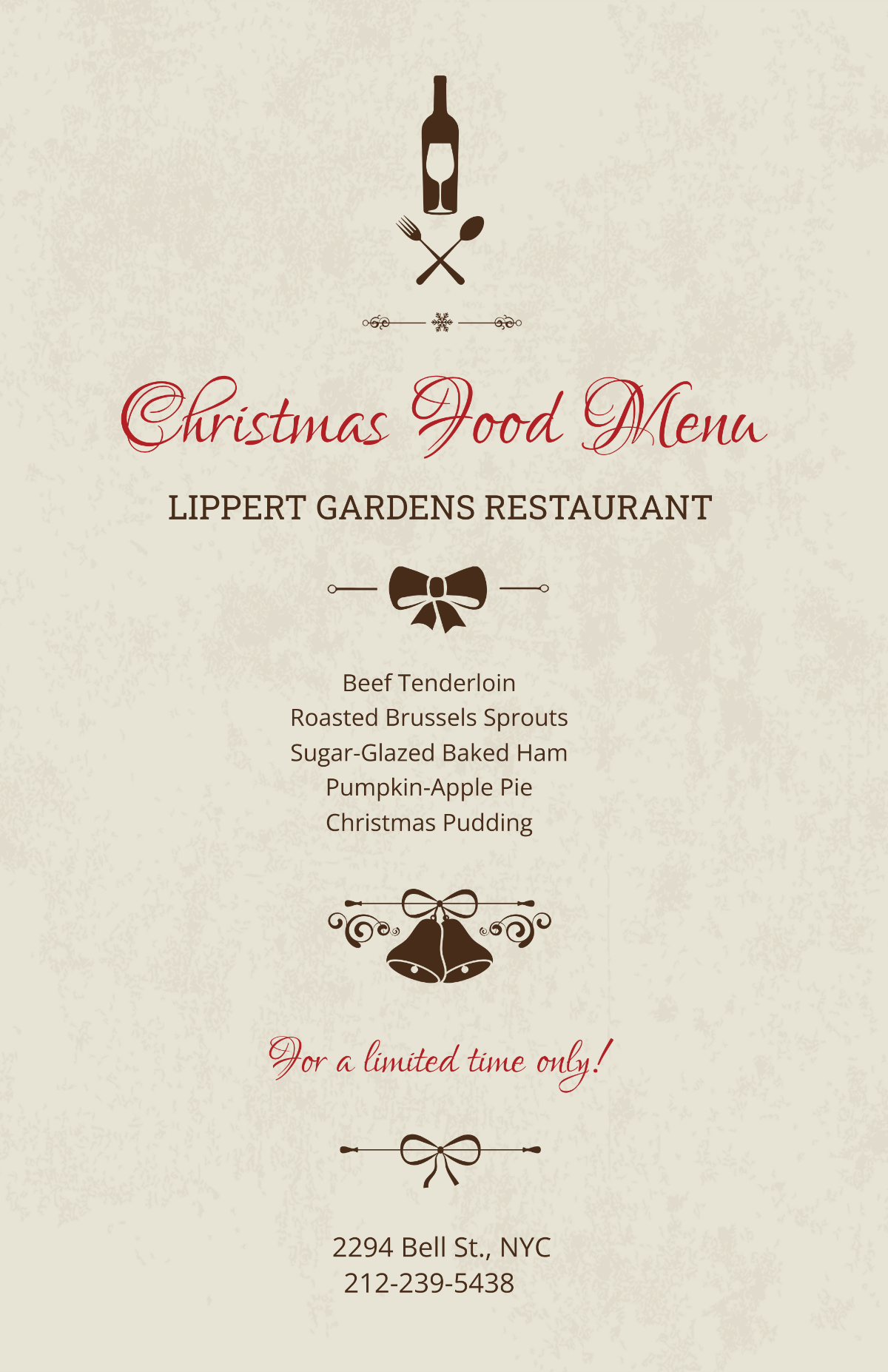 Christmas Menu Poster Template - Edit Online & Download