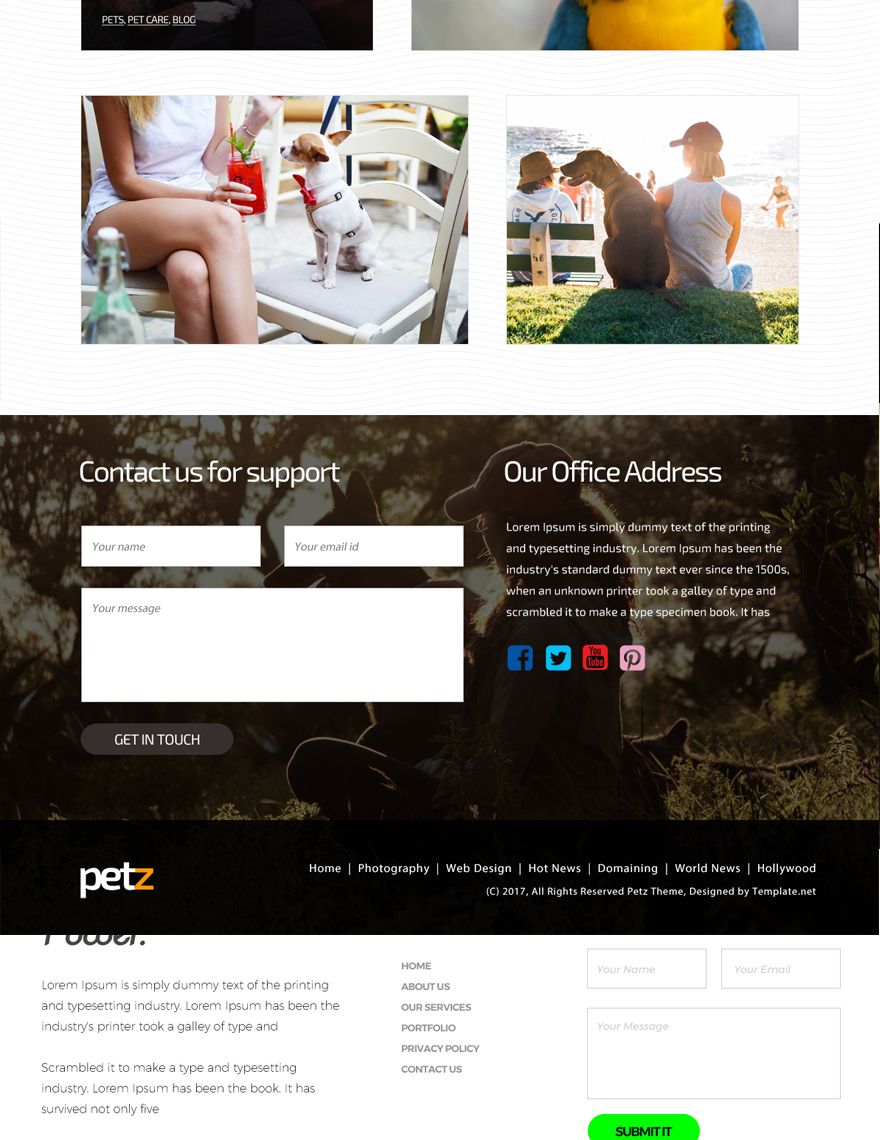Pet Shop PSD Website Template