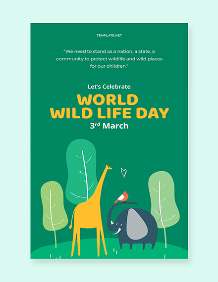 Free World Wild Life Day Pinterest Pin Template to Edit Online