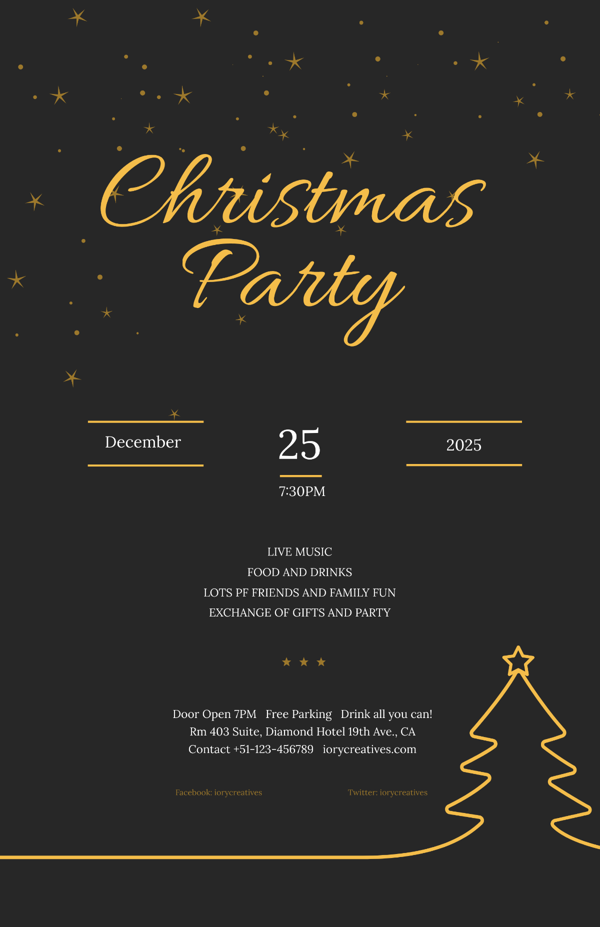 Christmas Holiday Party Poster Template