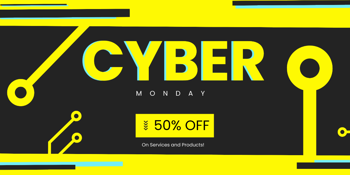 Free Cyber Monday Sale Twitter Post Template