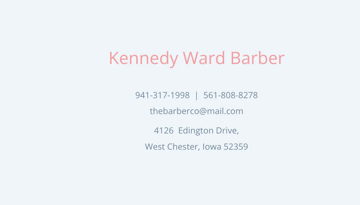 Free Barber Business Card Template to Edit Online