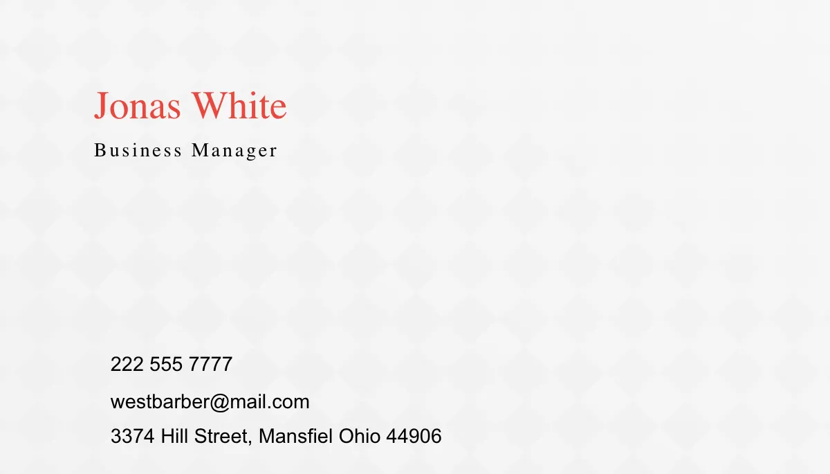 Free Barbershop Business Card Template to Edit Online