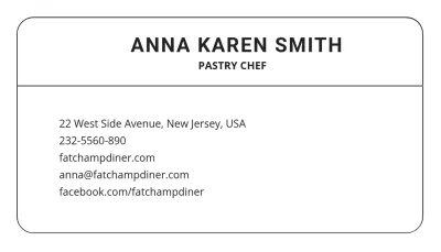 Free Creative Chef Business Card Template to Edit Online