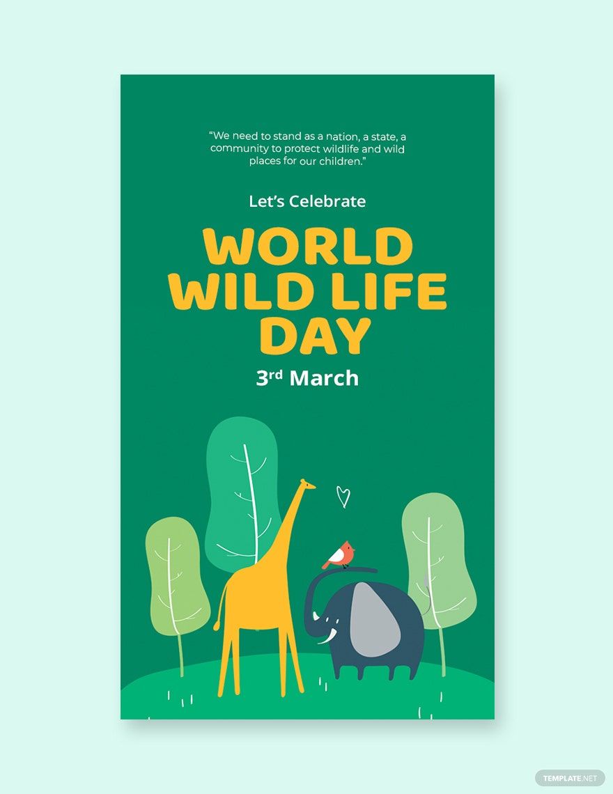Free World Wild Life Day Whatsapp Image Template in PSD