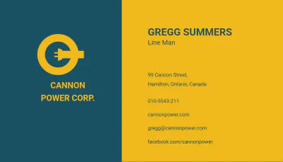 Free Electrical Service Business Card Template to Edit Online