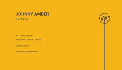 Free Electrician Business Card Template to Edit Online