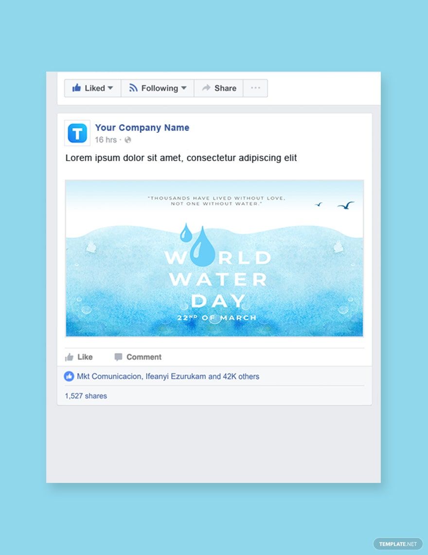World Water Day Facebook Post Template