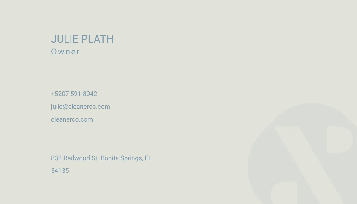 Free Commercial Cleaning Service Business Card Template to Edit Online