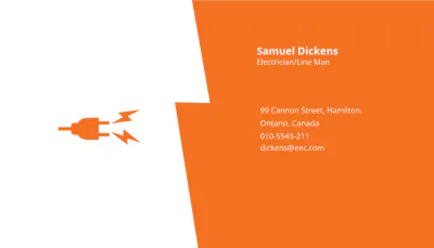 Free Modern Electrician Business Card Template to Edit Online