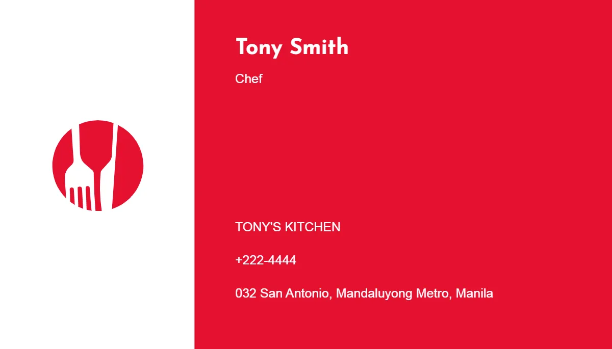 Free Modern Restaurant Business Card Template to Edit Online